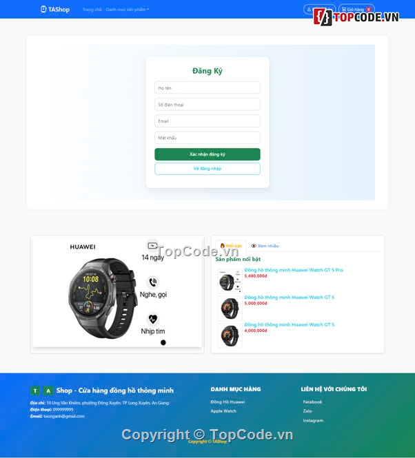 PHP Thuần,Shoponline,Bandongho